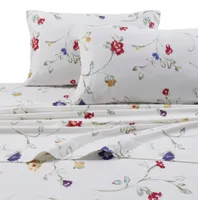 Tribeca Living Flannel Floral Garden 170-gsm Cotton Extra Deep Pocket Printed Queen Sheet Set