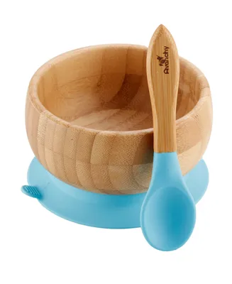 Avanchy Baby Boys and Girls Bamboo Suction Bowl Spoon Set