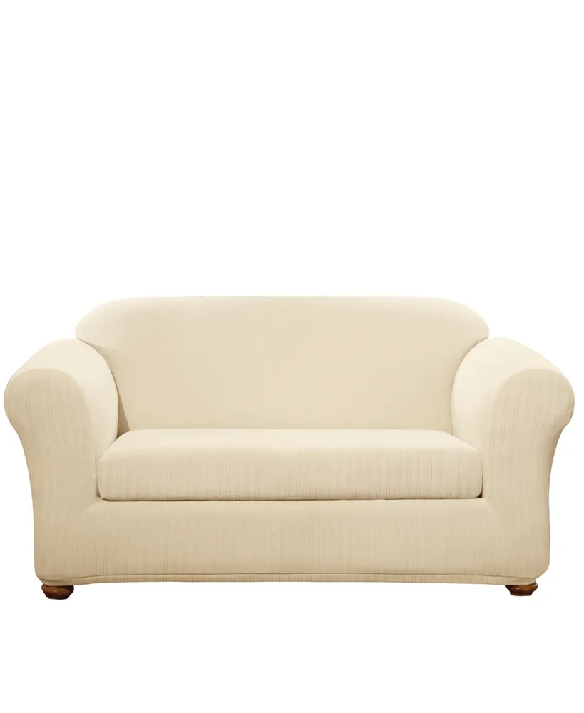 Sure Fit Stretch Pinstripe Two Piece Loveseat Slipcover