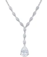 Arabella Cubic Zirconia 18" Lariat Necklace in Sterling Silver