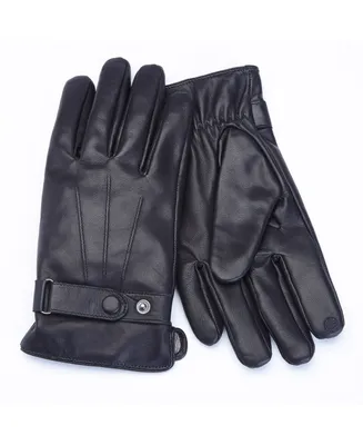 Royce New York Lambskin Men's Touchscreen Cashmere Gloves