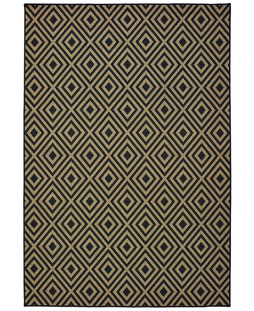Oriental Weavers Marina 2335K Black/Tan 6'7" x 9'6" Indoor/Outdoor Area Rug