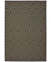 Oriental Weavers Marina 2335K Black/Tan 6'7" x 9'6" Indoor/Outdoor Area Rug