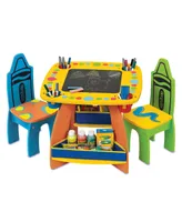 Grow'n Up Crayola Wooden Desk and Chairs Set-dry Erase Tabletop