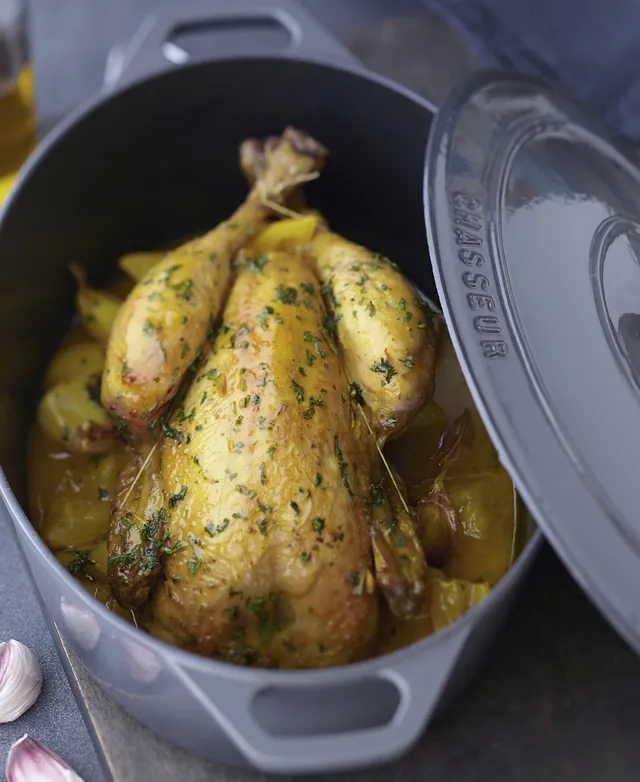 Chasseur French Enameled Cast Iron Qt. Braiser with Lid