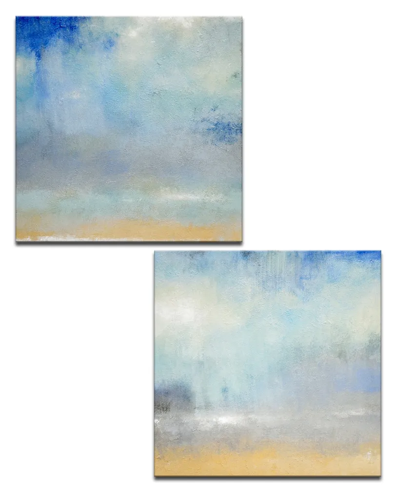 Ready2HangArt 'Coastal Pouring' 2 Piece Canvas Wall Art Set, 30x30"