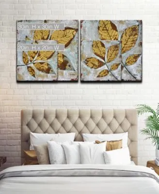 Ready2hangart Gilded Fall Leaves Canvas Wall Art Collection