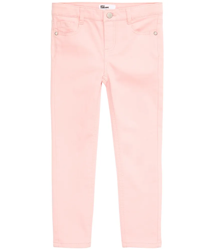 Toddler Girls Solid Twill Jeggings - Pink