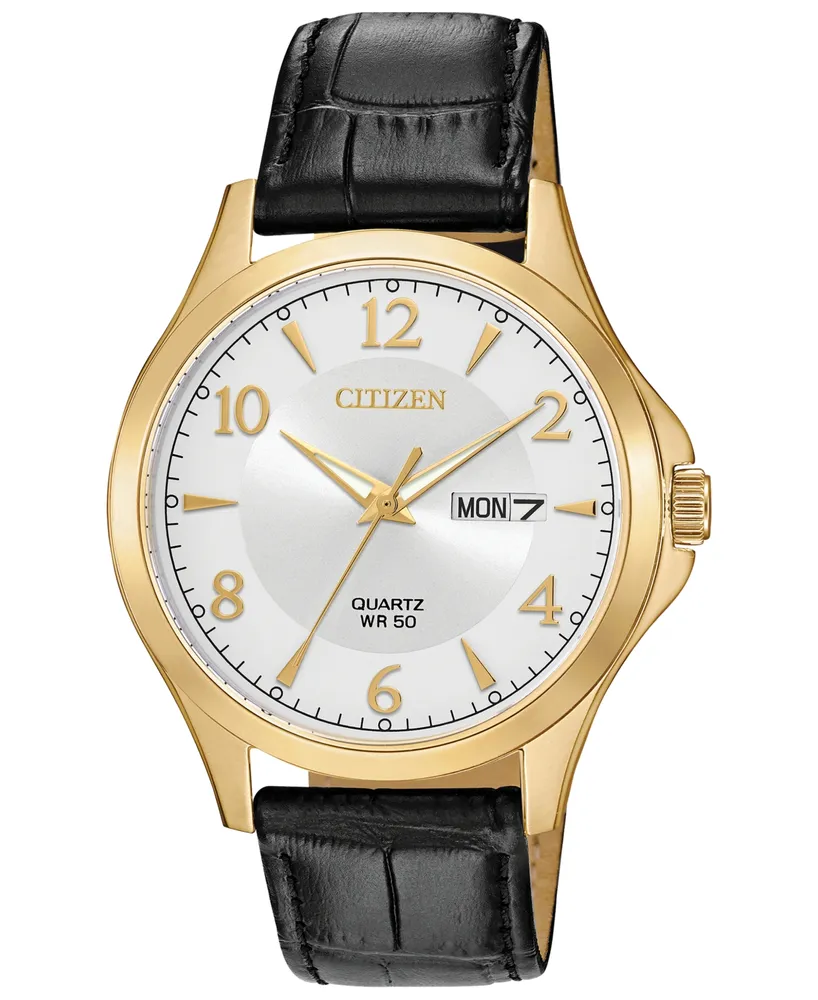 Citizen Men's Quartz Brown Leather Strap Watch 41mm