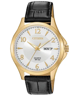 Citizen Men's Quartz Brown Leather Strap Watch 41mm