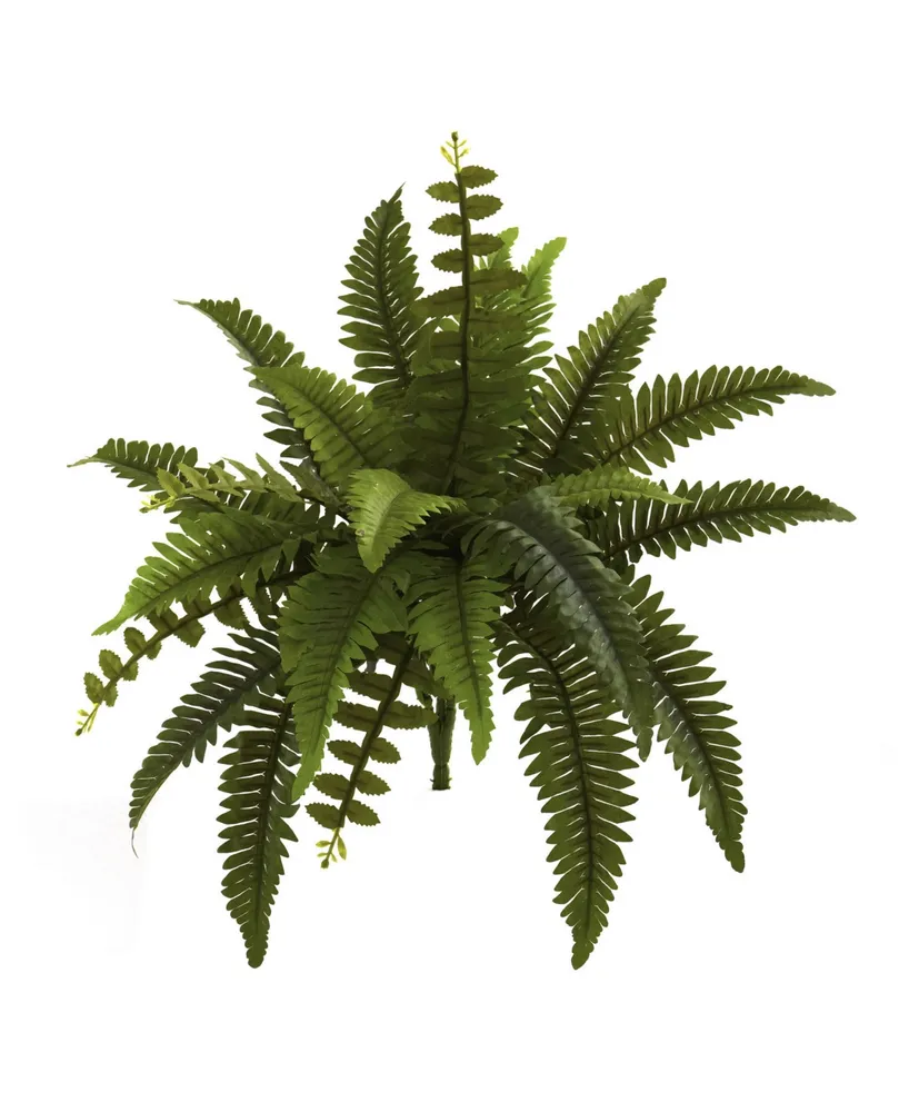 Nearly Natural Boston Fern Hanging Basket, Green