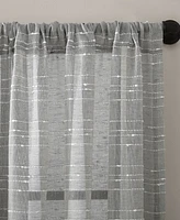 Clean Window Textured Slub Stripe Anti-Dust Curtain Panel, 52" x 63"