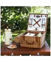 Picnic at Ascot Cheshire English-Style Basket -Picnic, Coffee with Blanket for 2