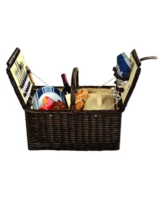 Picnic at Ascot Surrey Willow Basket with Service for 2