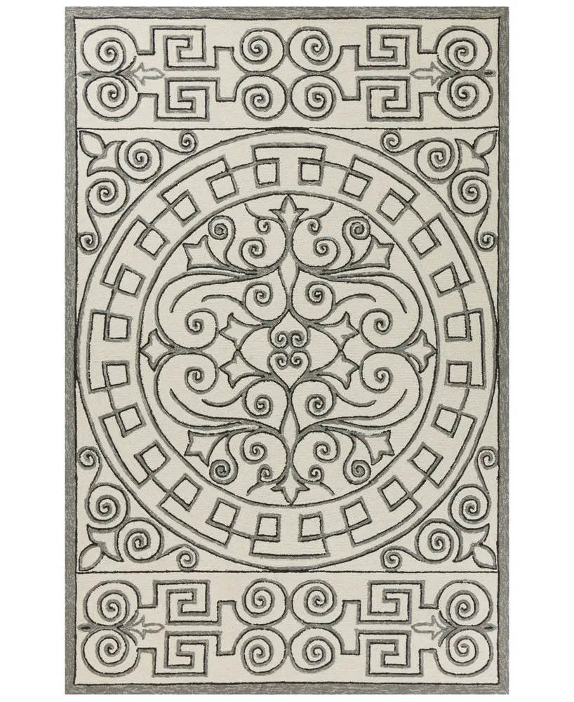 Kas Harbor Irongate 4246 Ivory/Grey 5' x 7'6" Indoor/Outdoor Area Rug