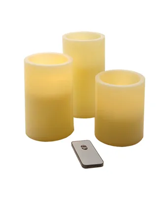 Lumabase Set of 3 Flickering Led Candles with Remote Control