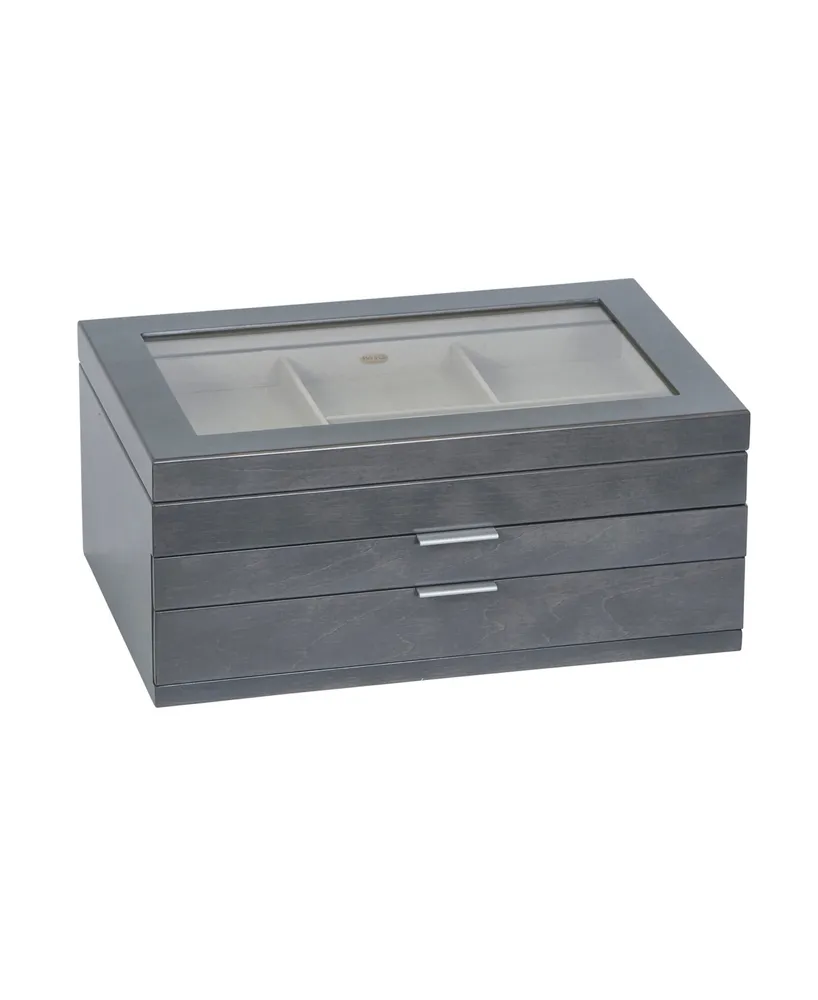 Mele & Co. Misty Glass Top Wooden Jewelry Box