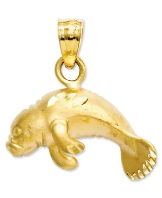 14k Gold Charm, Manatee Charm