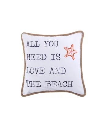 Levtex Brighton Coral All You Need Is Love Decorative Pillow, 20" x 20"