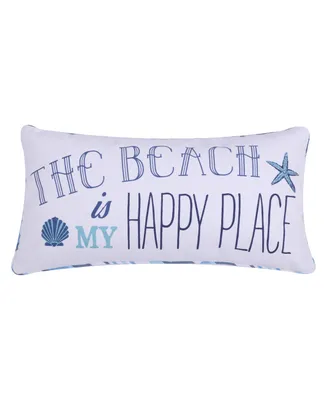 Levtex Beach Happy PlaceDecorative Pillow, 12" x 24"