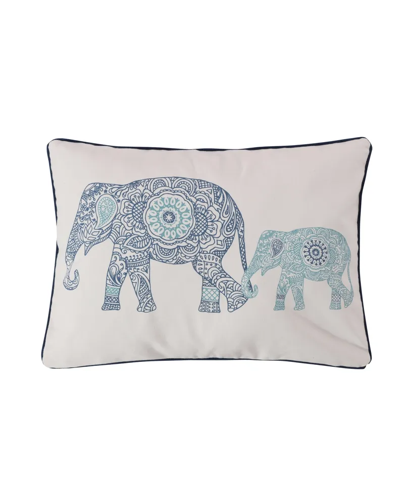 Levtex Tania Elephants Decorative Pillow, 12" x 24"