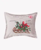 Levtex Yuletide Carte Postal Decorative Pillow, 14" x 18"