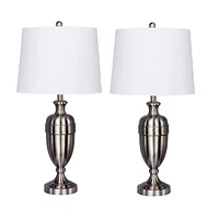 Fangio Lighting's 1590BS Pair of 29.25" Brushed Steel Decorative Table Lamps