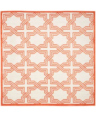 Safavieh Amherst AMT413 Ivory and Orange 7' x 7' Square Area Rug