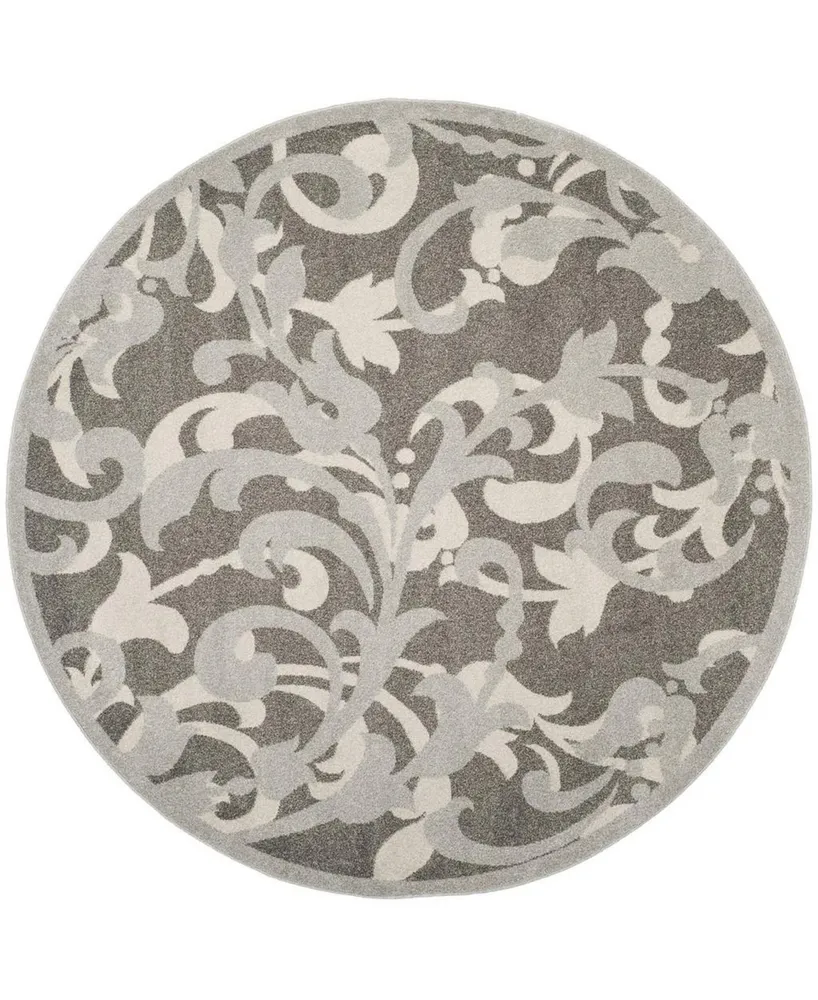 Safavieh Amherst AMT428 Gray and Light Gray 7' x 7' Round Area Rug