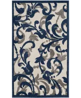 Safavieh Amherst AMT428 Ivory and Navy 3' x 5' Area Rug