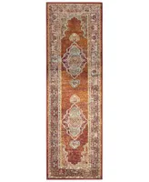 Safavieh Crystal CRS500 Orange and Light Blue 2'2" x 7' Runner Area Rug