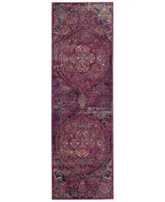 Safavieh Crystal CRS512 Fuchsia and Purple 2'2" x 7' Runner Area Rug