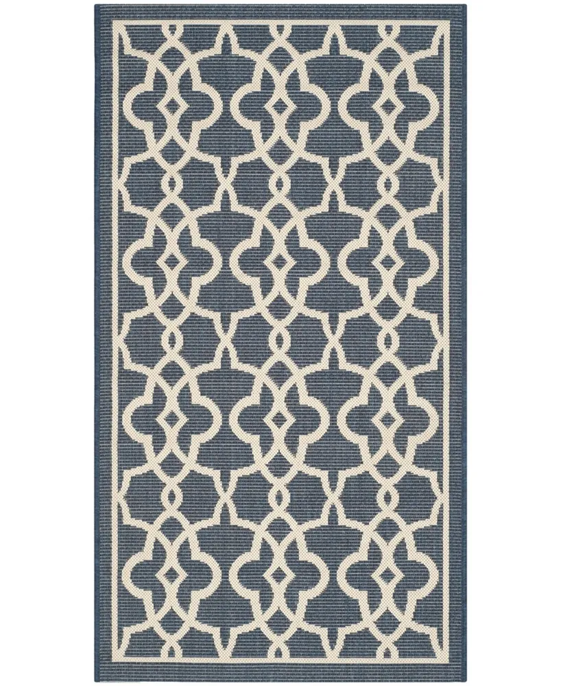 Safavieh Courtyard CY6071 Navy and Beige 2'7" x 5' Sisal Weave Outdoor Area Rug