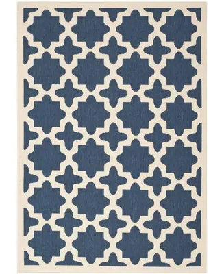 Safavieh Courtyard CY6913 Navy and Beige 5'3" x 7'7" Sisal Weave Outdoor Area Rug