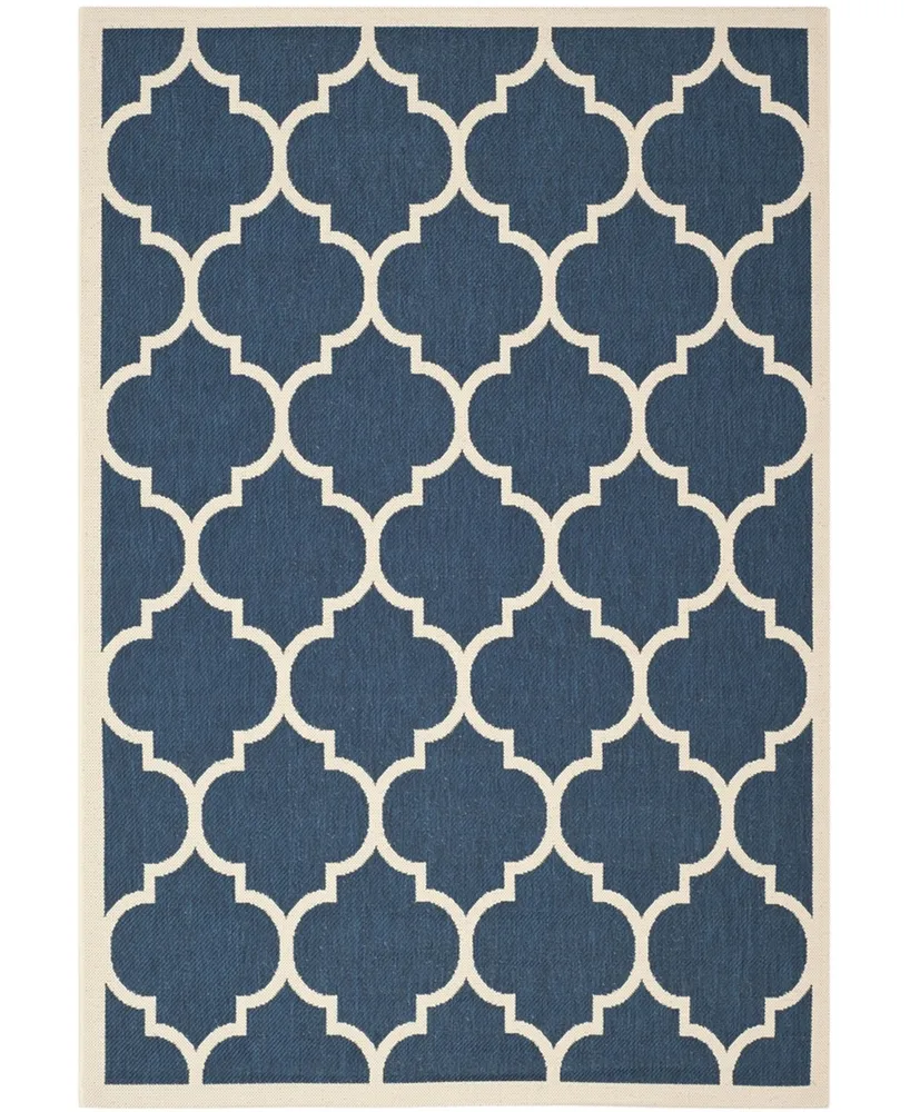 Safavieh Courtyard CY6914 Navy and Beige 5'3" x 7'7" Sisal Weave Outdoor Area Rug