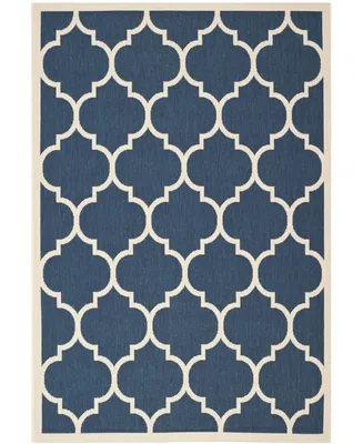 Safavieh Courtyard CY6914 Navy and Beige 5'3" x 7'7" Sisal Weave Outdoor Area Rug