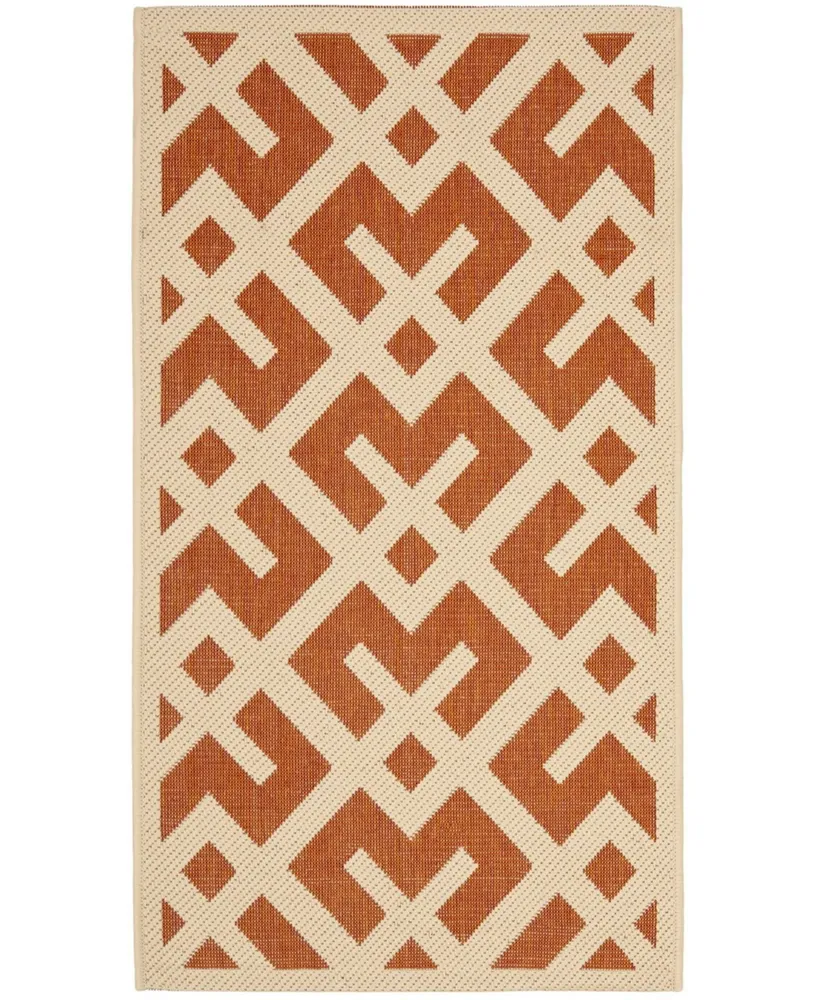 Safavieh Courtyard CY6915 Terracotta and Bone 2' x 3'7" Outdoor Area Rug