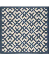 Safavieh Courtyard CY6915 Navy and Beige 6'7" x 6'7" Sisal Weave Square Outdoor Area Rug