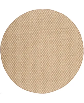 Safavieh Courtyard CY8653 Natural and Cream 6'7" x 6'7" Sisal Weave Round Outdoor Area Rug