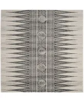 Safavieh Evoke EVK226 Ivory and Gray 6'7" x 6'7" Square Area Rug