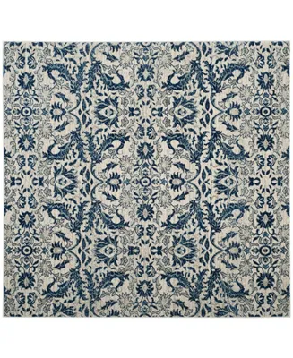 Safavieh Evoke EVK238 Ivory and Blue 6'7" x 6'7" Square Area Rug