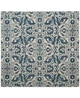 Safavieh Evoke EVK238 Ivory and Blue 6'7" x 6'7" Square Area Rug