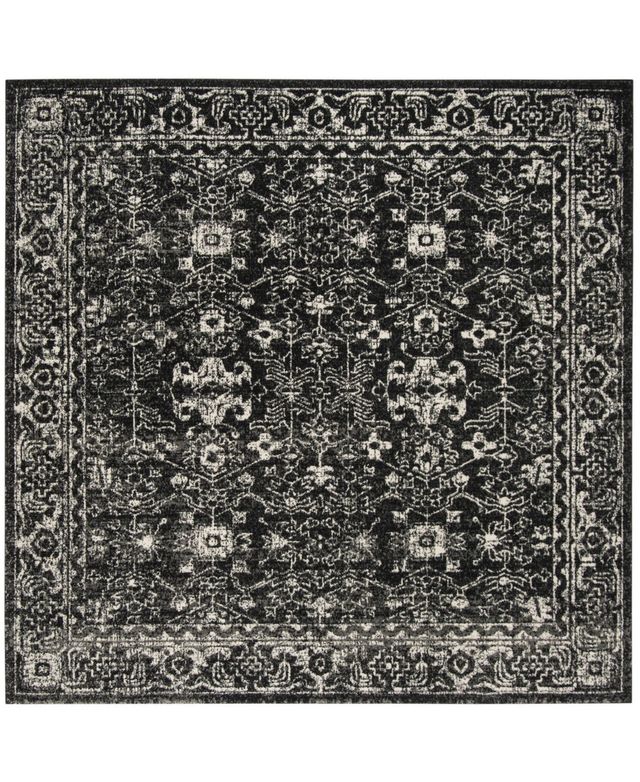 Safavieh Evoke Charcoal and Ivory 6'7" x 6'7" Square Area Rug