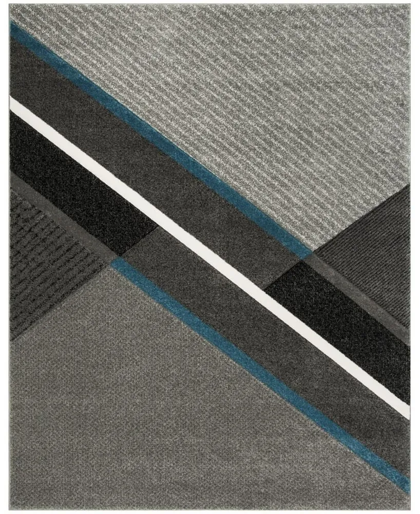 Safavieh Hollywood HLW711 Gray and Teal 8' x 10' Area Rug