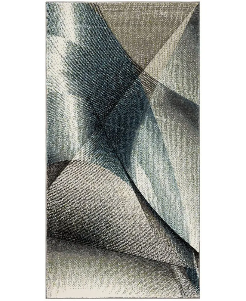 Safavieh Hollywood HLW715 Gray and Teal 2'7" x 5' Area Rug