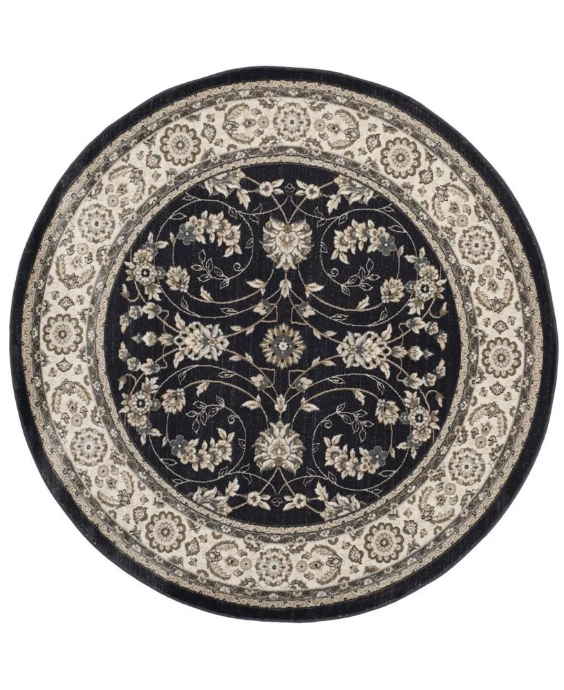 Safavieh Lyndhurst LNH340 Anthracite and Cream 7' x 7' Round Area Rug