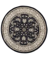 Safavieh Lyndhurst LNH340 Anthracite and Cream 7' x 7' Round Area Rug