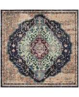 Safavieh Monaco MNC249 Black and Blue 6'7" x 6'7" Square Area Rug