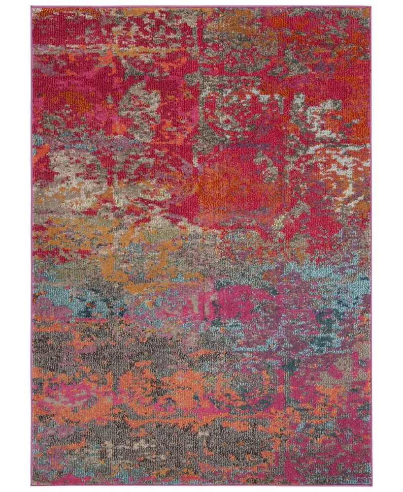 Safavieh Monaco MNC261 Fuchsia and Blue 4' x 5'7" Area Rug