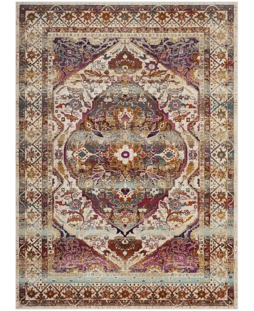 Safavieh Baldwin BDN189 Ivory and Fuchsia 5'1" x 7'6" Area Rug